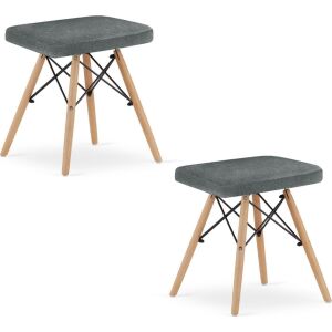 Leobert WERK széklet - szürke szövet/natúr lábak x 2