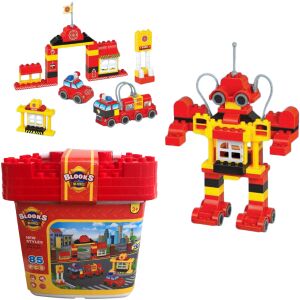 TŰZOLTÓSÁG EPŰLETKOCKA 85 ELEM 145659736 - Műanyag építőjáték