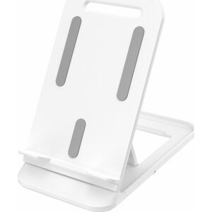 Tartó Tömlő Tartó mobiltelefon-tartó táblagépre univerzális összecsukható fehér Tartó mobiltelefon-tartó táblagépre univerzális összecsukható fehér