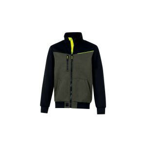 Kapucnis pulóver - Molton újrahasznosított polieszter-pamut, színe: Khaki-fekete, méret: XXL, SWABIKAXX