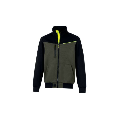 Kapucnis pulóver - Molton újrahasznosított polieszter-pamut, színe: Khaki-fekete, méret: XXL, SWABIKAXX 145660127