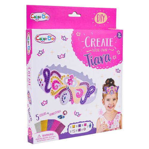 Color Day DIY Készíts Hercegnőkoronát Készlet - Hercegnő Korona Kézműves Szett Lányoknak - Kreatív játék