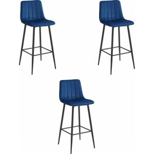 Leobert Hoker POZZA - sötétkék bársony/lábak fekete x 3