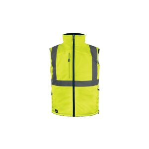 Melegítő mellény, figyelmeztető, kétoldalas poliészter Oxford, 2. osztály, színe: Fluoreszkáló sárga-Kék, méret: XL, FIDJ3HVJAXG