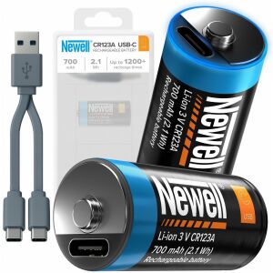Newell CR123A USB-C akkumulátor 700 mAh 2 db blister