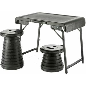 WEDO Kemping Készlet 1 asztal és 2 teleszkópos szék NXT fekete 145661039 - Kempingasztal