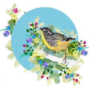 Clear Creation Karnet Swarovski kwadrat CL2007 Żólty ptaszek 145661155 - Produkty papierowe dla gospodarstw domowych