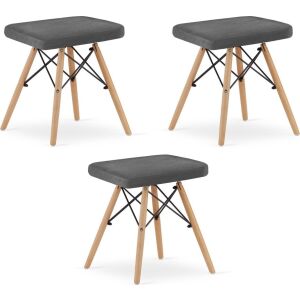 Leobert WERK széklet - szürke bársony/természetes lábak x 3