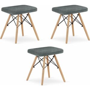 Leobert WERK széklet - szürke szövet/natúr lábak x 3