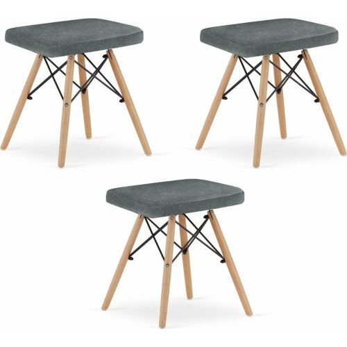 Leobert WERK széklet - szürke szövet/natúr lábak x 3 145661215