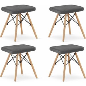 Leobert WERK széklet - szürke bársony/természetes lábak x 4