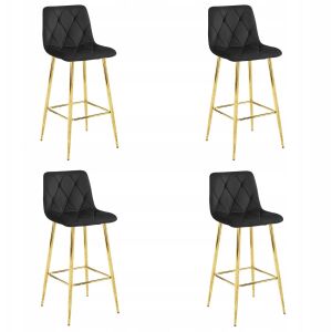 Hoker NADO - fekete bársony / arany lábak x 4