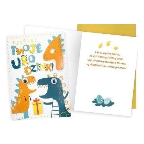 KUKARTKA Card Urodziny 4 dinozaury 145663412