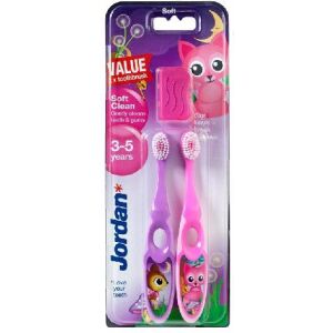 Jordan Gyermek fogkefe DUO Soft Clean (3-5 éves) puha 1 csomag - 2 db kevert minták 145663712 - Baba fogápolás