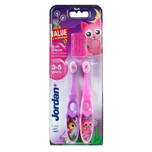 Jordan Gyermek fogkefe DUO Soft Clean (3-5 éves) puha 1 csomag - 2 db kevert minták 145663712