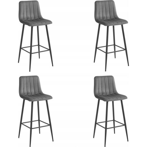 Leobert Hoker POZZA - sötétszürke bársony/lábak fekete x 4 145663899