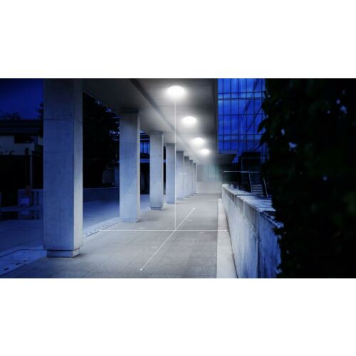 Mennyezeti lámpa mozgás- és szürkületérzékelővel DL VARIO QUATTRO PRO S 14W LED 3000K 1430lm IP54 IK07 230V fehér / műanyag 145664493