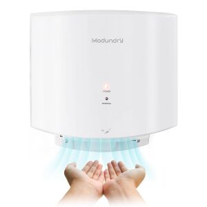 Elektromos kézszárító, automatikus infravörös érzékelővel, fali, 1200 W, meleg/hideg levegő, ABS, fürdőszobába, otthoni és kereskedelmi használatra, fehér