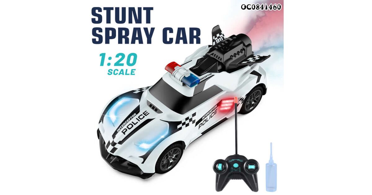 Mașină de poliție cu telecomandă și funcție de abur 145666822