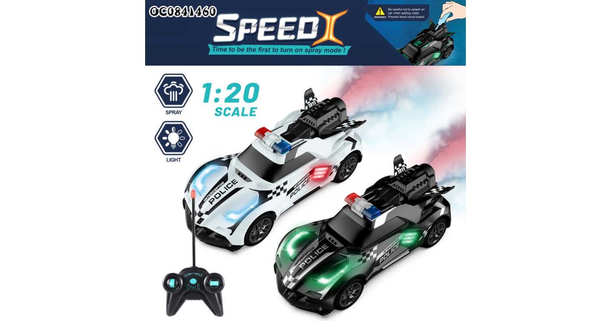 Mașină de poliție cu telecomandă și funcție de abur 145666822