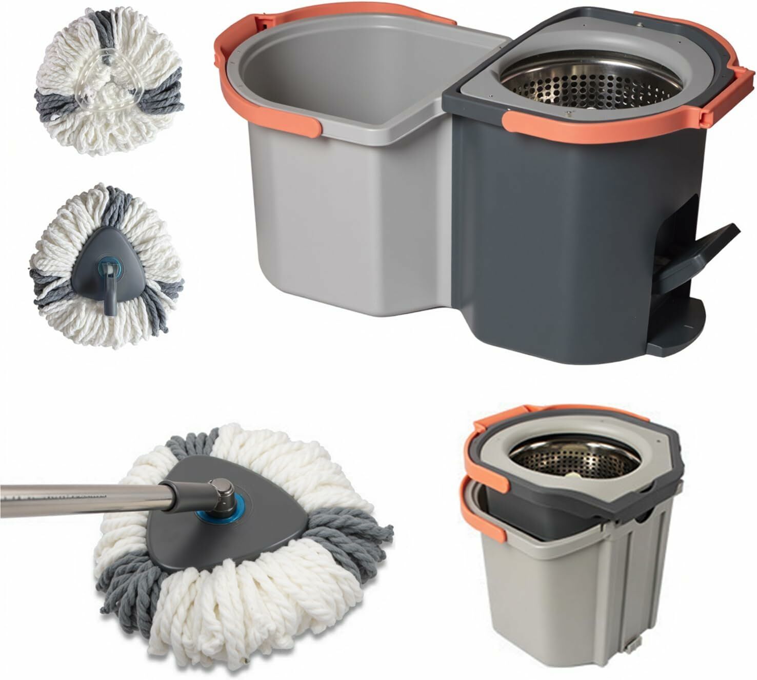 E-shop Pepita Spin Mop s pedálom, sada 2 nádobiek na mop s 360° otočnou...