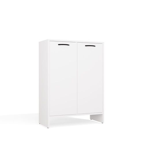 Szafka Łazienkowa NINA 1K1D BIAŁA Regał Słupek 1 Kosz Na Pranie 3 Półki Do Łazienki