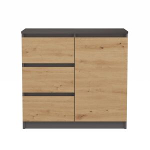 Malwa 1D3S ANTRACITE ARTISAN fiókos komód