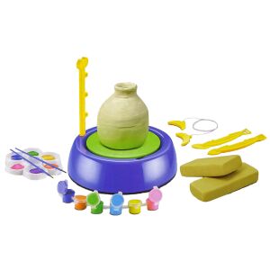 Detaljan prikaz DIY seta lončarskog kola s glinom i priborom za slikanje - Igračka