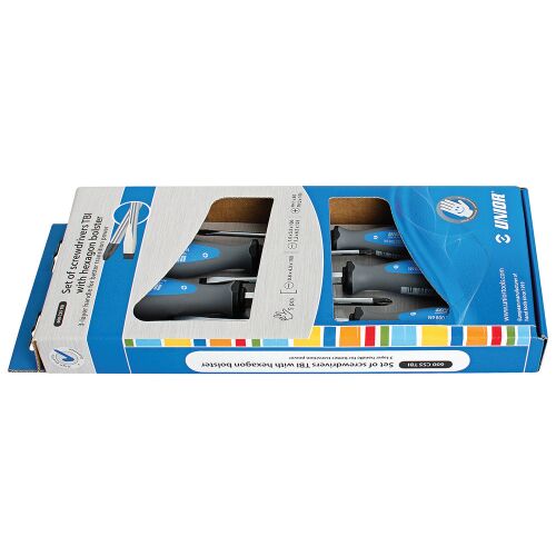 600CS5TBI Set surubelnite mecanice cu hexagon maner trimaterial TBI, cromate / 5 piese - 614007