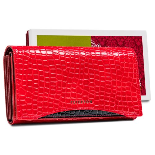 Lakkbőr pénztárca elegáns krokodil mintával - Peterson 145682017