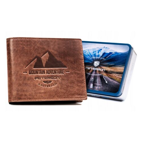 Nagyméretű férfi bőr pénztárca dekoratív dombornyomással - Peterson