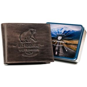 Nagyméretű férfi bőr pénztárca dekoratív dombornyomással - Peterson 145684466 - Férfi pénztárca