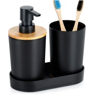 Fekete fürdőszobaszett 3 darabos