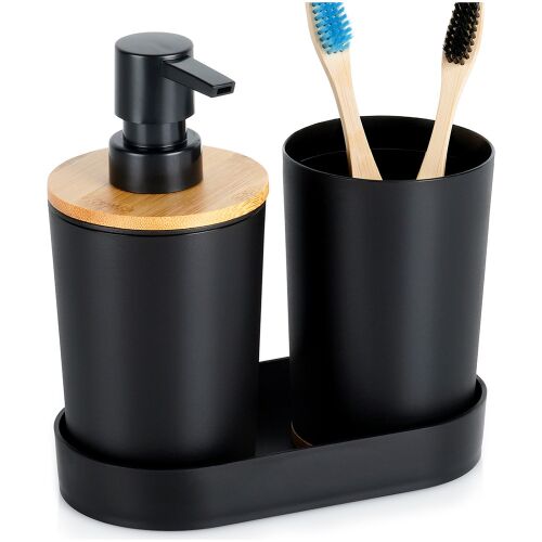 Fekete fürdőszobaszett 3 darabos 145684834