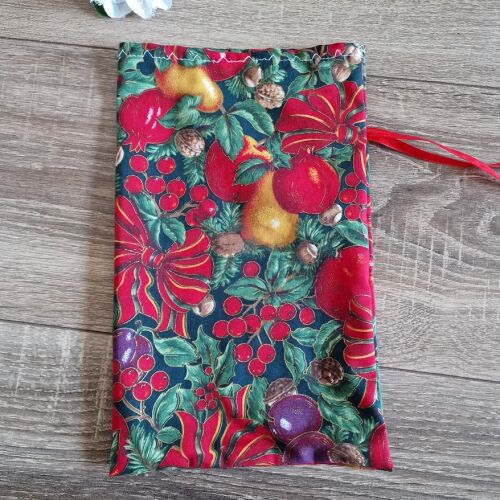 DCS91 - Karácsonyi mintás mikulás zsák, ajándéktasak - alma, körte, szilva, masni 145690311