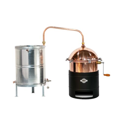 DES pálinkafőző 35 L keverővel, bilincses zárással, horganyzott, spirálcsöves 50 L-es hűtővel 145705858