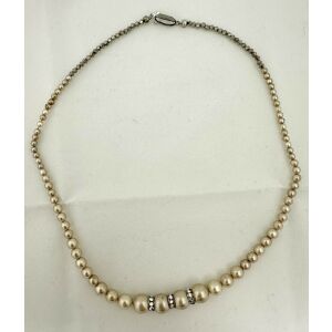 Tenyésztett gyöngynyaklánc kristályos díszítéssel 145707441 - Női nyaklánc
