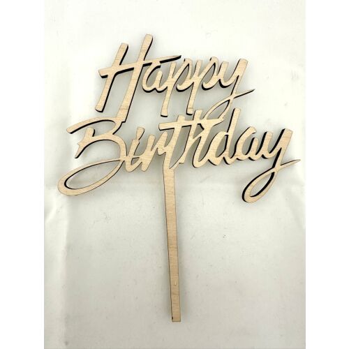 "Happy Birthday" Elegáns Lézervágott Fa Tábla 145707498