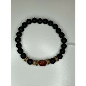 Lávakő karkötő díszítőgyönggyel – természetes harmónia 145707527 - Férfi karkötő