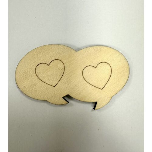 Lézergravírozott szívecske hűtőmágnes