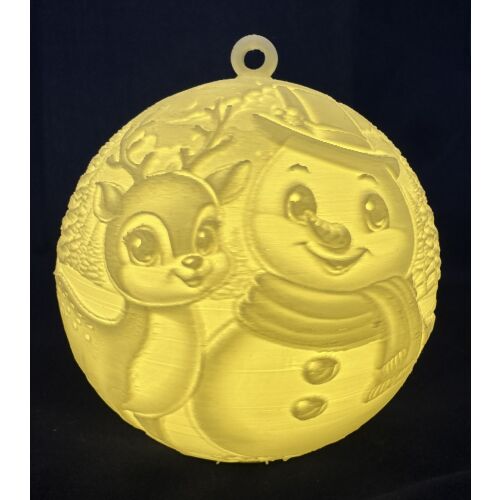 Fehér, hóember mintás mécsestartó(csak LED mécsessel használható!)