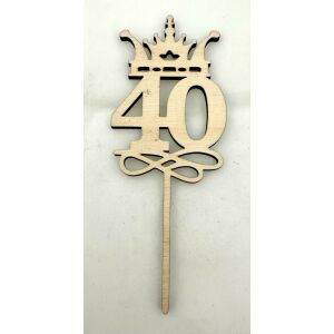 Koronás "40" Lézervágott Fa Tábla 145707672 - Fa felirat & dekorációs elem