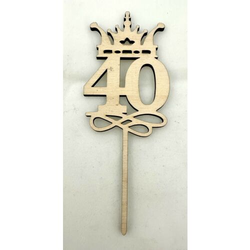 Koronás "40" Lézervágott Fa Tábla 145707672