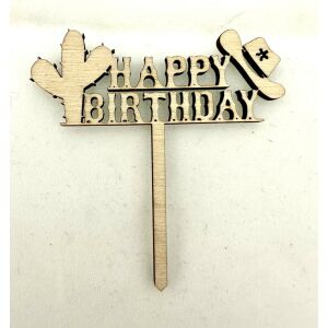 "Happy Birthday" Vadnyugati Stílusú Lézervágott Fa Tábla 145707679 - Fa felirat & dekorációs elem