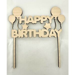 "Happy Birthday" Lézervágott Fa Tábla Lufikkal 145707785 - Fa felirat & dekorációs elem