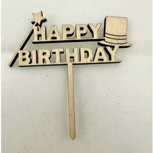 "Happy Birthday" Elegáns Lézervágott Fa Tábla 145707802 - Fa felirat & dekorációs elem