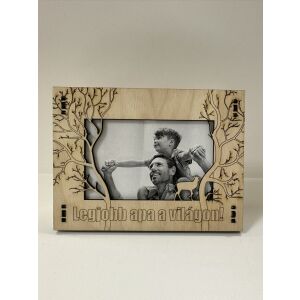 Legjobb apa a világon – Lézervágott fa képkeret 145707848 - Fa felirat & dekorációs elem