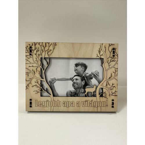 Legjobb apa a világon – Lézervágott fa képkeret 145707848