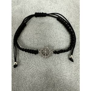 Fekete fonott karkötő – csillogó kormány dísszel 145707868 - Férfi karkötő