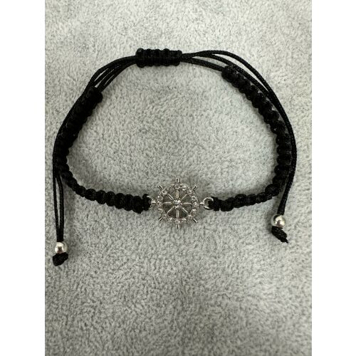 Fekete fonott karkötő – csillogó kormány dísszel 145707868